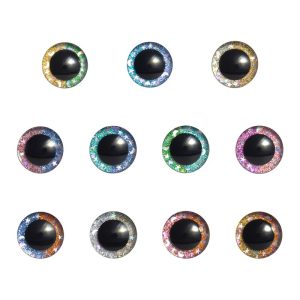 10mm/12mm/16mm/18mm/20mm/25mm/30mm/35mm 3D Safety Glitter Eyes Doll Eyes For Amigurumi Crochet Stuffed Animal Toy
