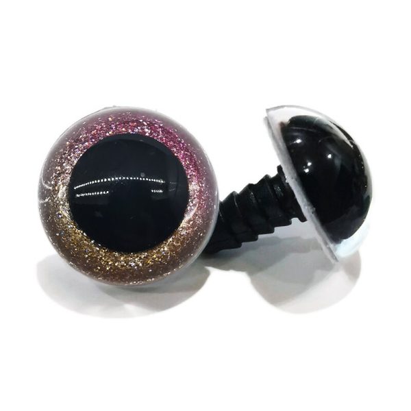 20pcs 10mm-30mm round plastic clear toy safety eyes glitter Nonwovens hard washer for plush doll findings-size option - Image 3