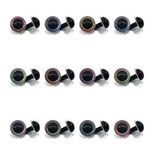 20pcs 10mm-30mm round plastic clear toy safety eyes glitter Nonwovens hard washer for plush doll findings-size option
