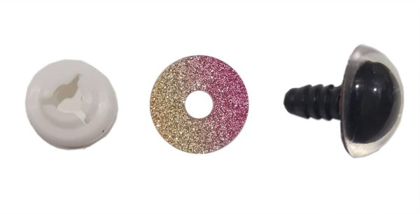 20pcs 10mm-30mm round plastic clear toy safety eyes glitter Nonwovens hard washer for plush doll findings-size option - Image 6