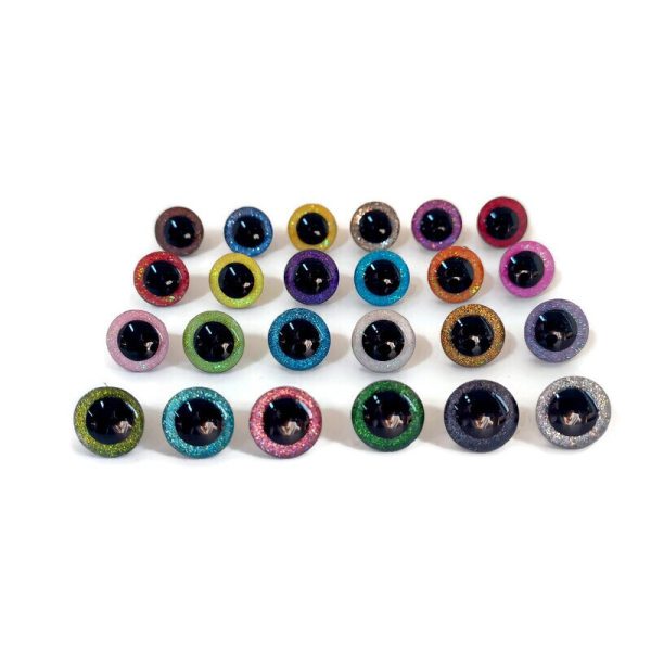 20pcs 12mm/14mm/16mm/20mm/25mm 3D glitter eyes safety Puppet Toy Plush Toy Color Doll Eyes for amigurumi crochet stuffed animal - Image 2
