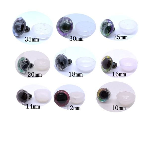 20pcs 12mm/14mm/16mm/20mm/25mm 3D glitter eyes safety Puppet Toy Plush Toy Color Doll Eyes for amigurumi crochet stuffed animal - Image 4