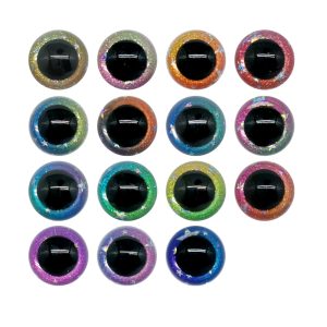 20pcs 14mm-30mm round plastic clear toy safety eyes glitter Nonwovens hard washer for plush doll findings-size option