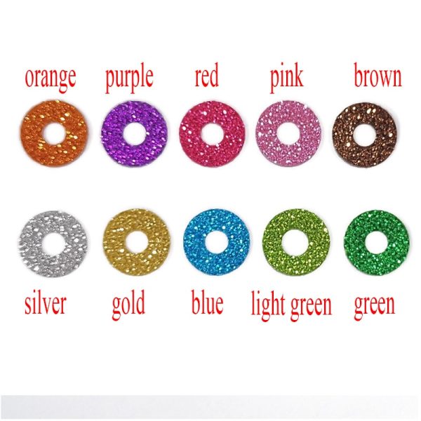 20pcs/lot 10color 10-30mm tiny round plastic clear toy safety eyes glitter Nonwovens white hard washer - Image 2