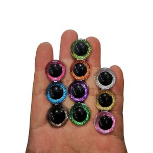 20pcs/lot 10color 10-30mm tiny round plastic clear toy safety eyes glitter Nonwovens white hard washer