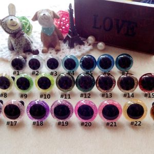 50pairs(100pcs) 15mm/18mm Colorful Hand-painted Eyes Safety For Amigurumi Doll Mixed Color