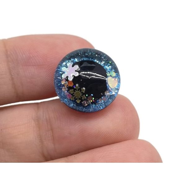Handmade 3D glitter eyes plastic safety toy eyes long stem glitter fabric washer 2PCS - Image 3